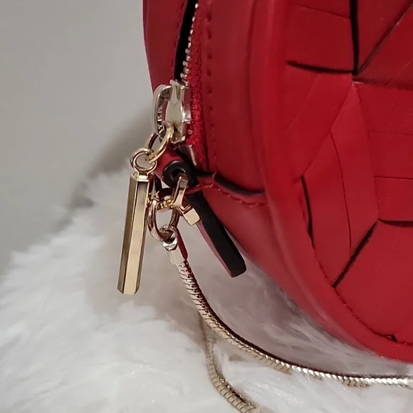 Welden Meridian Crossbody Circle Bag - Red Leather Gold Hardware EUC